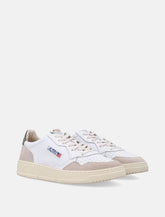 Autry Medalist white beige green leather sneakers - | Spazio Pritelli