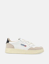Autry Medalist leather and suese low sneakers - white black - | Spazio Pritelli