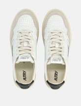 Autry Medalist leather and suese low sneakers - white black - | Spazio Pritelli