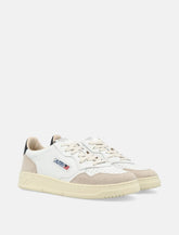 Autry Medalist leather and suese low sneakers - white black - | Spazio Pritelli