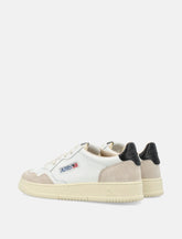 Autry Medalist leather and suese low sneakers - white black - | Spazio Pritelli
