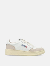 Autry Medalist leather and suese low sneakers - white white - | Spazio Pritelli