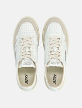 Autry Medalist leather and suese low sneakers - white white - | Spazio Pritelli