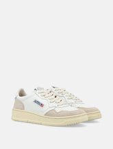 Autry Medalist leather and suese low sneakers - white white - | Spazio Pritelli