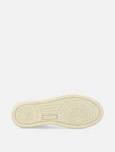 Autry Medalist leather and suede low woman's sneakers - white gold - | Spazio Pritelli