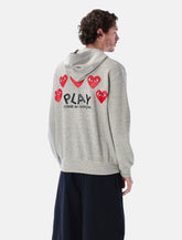 Comme Des Garçons Play Zip Hoodie Heart Red - | Spazio Pritelli