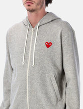 Comme Des Garçons Play Zip Hoodie Heart Red - | Spazio Pritelli