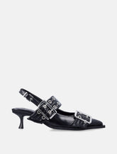 Ganni Black Buckle Kitten Heel Pumps - | Spazio Pritelli