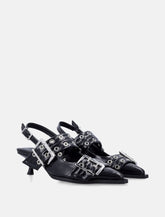 Ganni Black Buckle Kitten Heel Pumps - | Spazio Pritelli