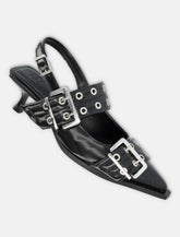 Ganni Black Buckle Kitten Heel Pumps - | Spazio Pritelli