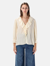Chloé silk crêpe ruffle top - | Spazio Pritelli