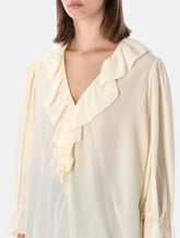Chloé silk crêpe ruffle top - | Spazio Pritelli