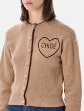 Chloé wool and cashmere logo cardigan - | Spazio Pritelli
