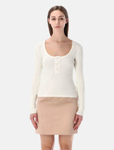 Chloé scoop-neck organic cotton Henley - | Spazio Pritelli