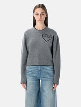 Chloé cropped knit sweater with Heart logo - | Spazio Pritelli