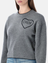 Chloé cropped knit sweater with Heart logo - | Spazio Pritelli
