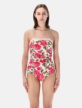 Costume intero arricciato con stampa di rose di Chloé - | Spazio Pritelli