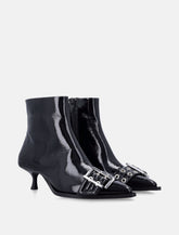 Ganni Patent Buckle Ankle Boots - | Spazio Pritelli