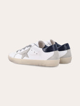 Golden Goose kids Super-Star white and blue leather sneakers - | Spazio Pritelli