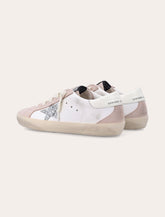 Golden Goose Pink Nubuk and Glitter Superstar Sneakers - | Spazio Pritelli