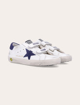 Golden Goose kids Old School white and blue depths sneakers - | Spazio Pritelli