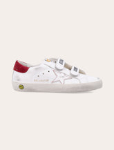 Golden Goose Kids Old School white and red sneakers - | Spazio Pritelli