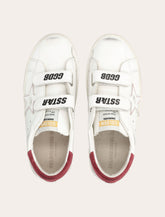 Golden Goose Kids Old School white and red sneakers - | Spazio Pritelli