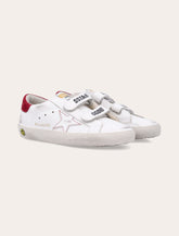 Golden Goose Kids Old School white and red sneakers - | Spazio Pritelli