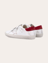 Golden Goose Kids Old School white and red sneakers - | Spazio Pritelli