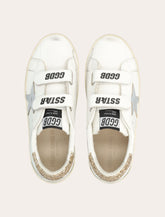 Golden Goose kids Old School leather and glitter heel sneakers - | Spazio Pritelli