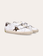 Golden Goose kids Old School leopard ponyskin and glitter heel sneakers - | Spazio Pritelli