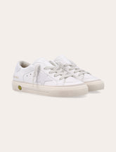 Golden Goose Kids May white nappa leather sneakers - | Spazio Pritelli