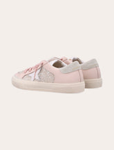 Pink Glitter Leather Sneakers - | Spazio Pritelli