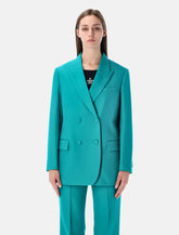 Fendi turquoise wool double-breasted blazer - | Spazio Pritelli