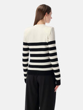 Balmain striped wool cashmere buttoned jumper - | Spazio Pritelli
