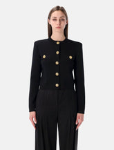 Balmain lion-button black cardigan - | Spazio Pritelli