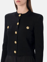 Balmain lion-button black cardigan - | Spazio Pritelli