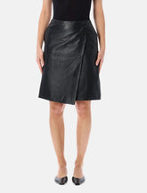 Lou Lou Gora black embossed leather skirt - | Spazio Pritelli