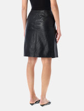 Lou Lou Gora black embossed leather skirt - | Spazio Pritelli