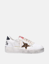 Golden Goose Ball Star white woman's sneakers with leopard pony star - | Spazio Pritelli
