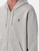 Ami Paris Zipped Cotton Ami de Coeur Hoodie - | Spazio Pritelli