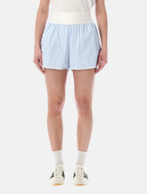 Adidas Originals striped poplin high-rise shorts - | Spazio Pritelli
