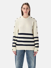 JW Anderson ivory Breton jumper with buttoned sleeves - | Spazio Pritelli