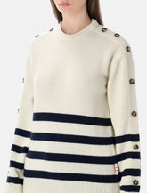 JW Anderson ivory Breton jumper with buttoned sleeves - | Spazio Pritelli