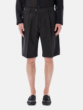 Mfpen pinstripe wool pleated tailored shorts - | Spazio Pritelli