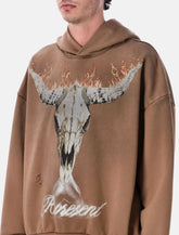 Represent Hoodie Bull Skull Graphic Brown - | Spazio Pritelli