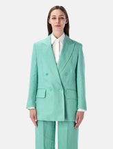 Max Mara Olimpia Chevron linen double-breasted blazer - | Spazio Pritelli