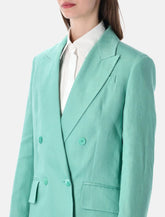 Max Mara Olimpia Chevron linen double-breasted blazer - | Spazio Pritelli