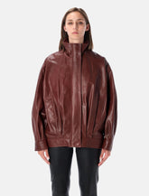 Arma Paula leather funnel neck jacket - | Spazio Pritelli