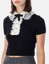 Self-Portrait knit lace top - | Spazio Pritelli